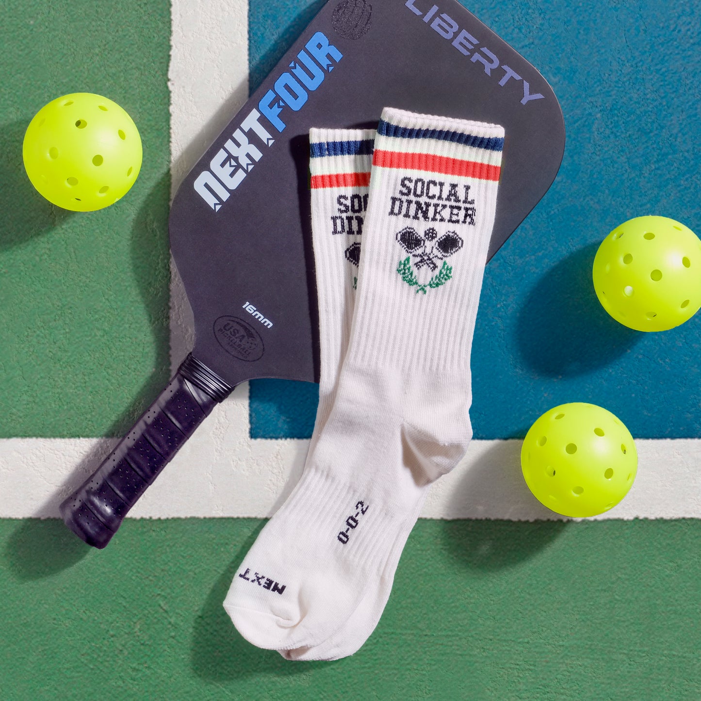 NextFour Social Dinker Pickleball Crew Socks β Vintage Athletic Style