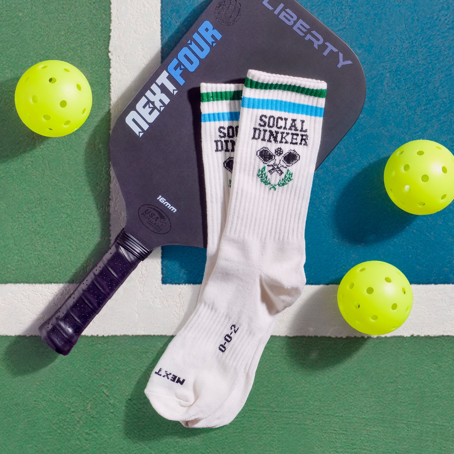 NextFour Social Dinker Pickleball Crew Socks β Vintage Athletic Style