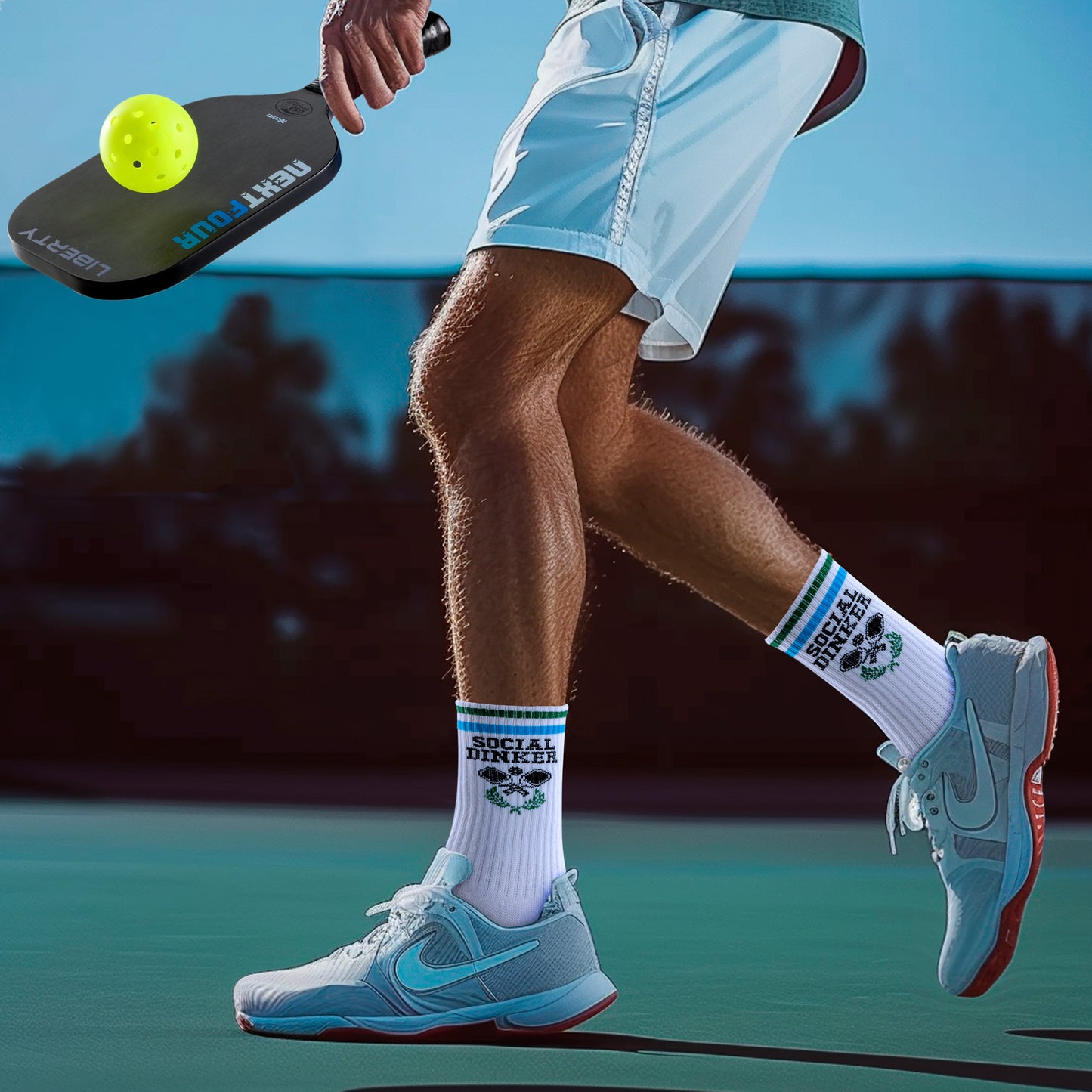 NextFour Social Dinker Pickleball Crew Socks β Vintage Athletic Style